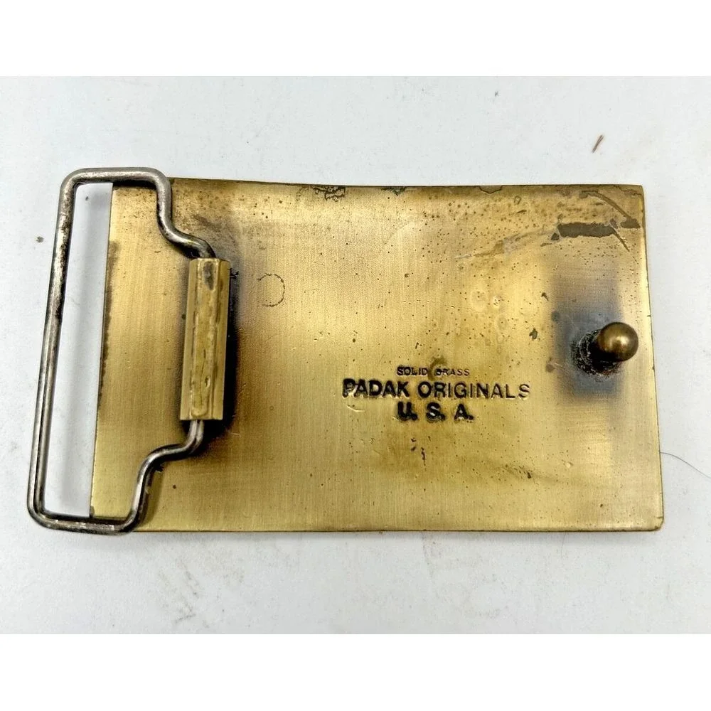 Belt Buckle 1 Riyal Postage Saudi Arabia Padak Original Solid Brass Made USA OIL